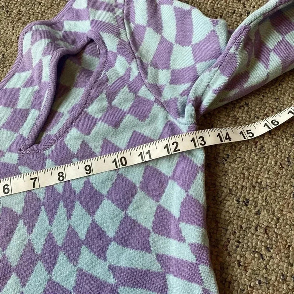 Illusion Sweater Mini Dress Lavender/combo Fashion Nova M Party Date Romantic - Picture 3 of 6